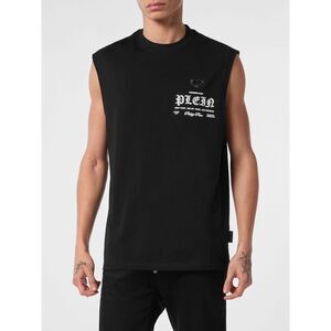 Philipp Plein Men Philipp Plein Cotton Tank Top With Contrast Front Logo